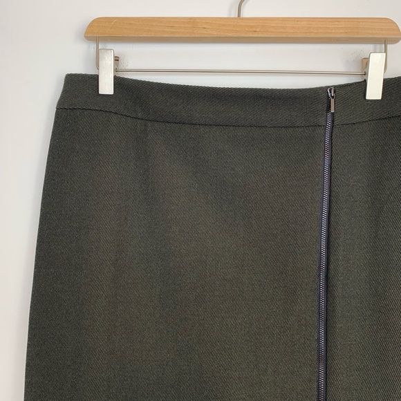 Ann Taylor skirt size 10 dark green pencil career - Picture 7 of 8